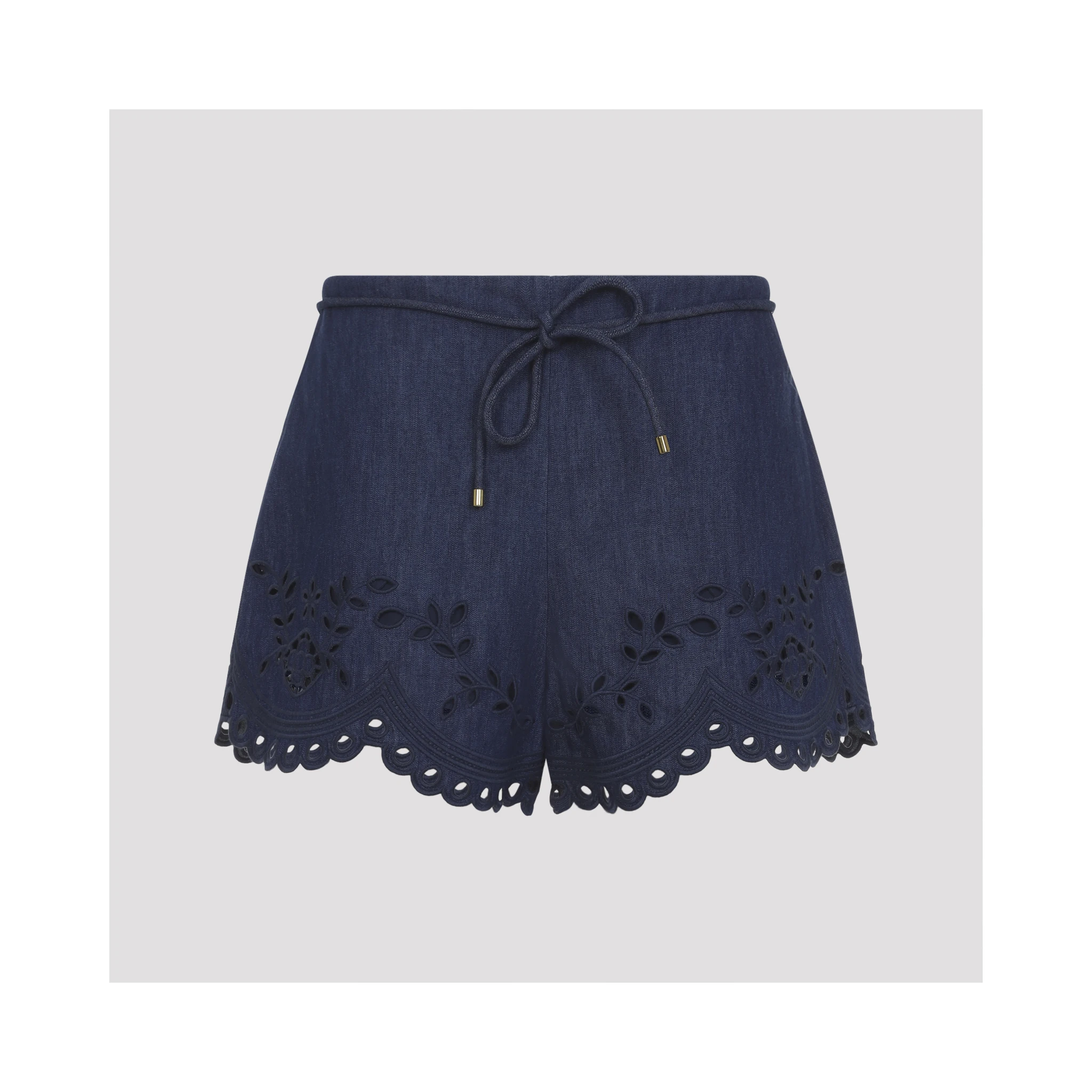 Zimmermann Mahon Broderie Denim Short