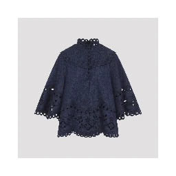 Zimmermann Mahon Broderie Denim Top