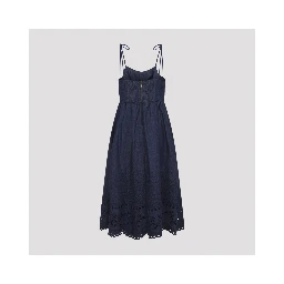 Zimmerman Mahon Broderie Denim Midi Dress