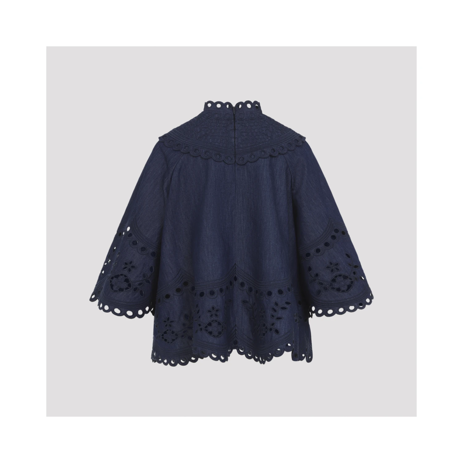 Zimmermann Mahon Broderie Denim Top