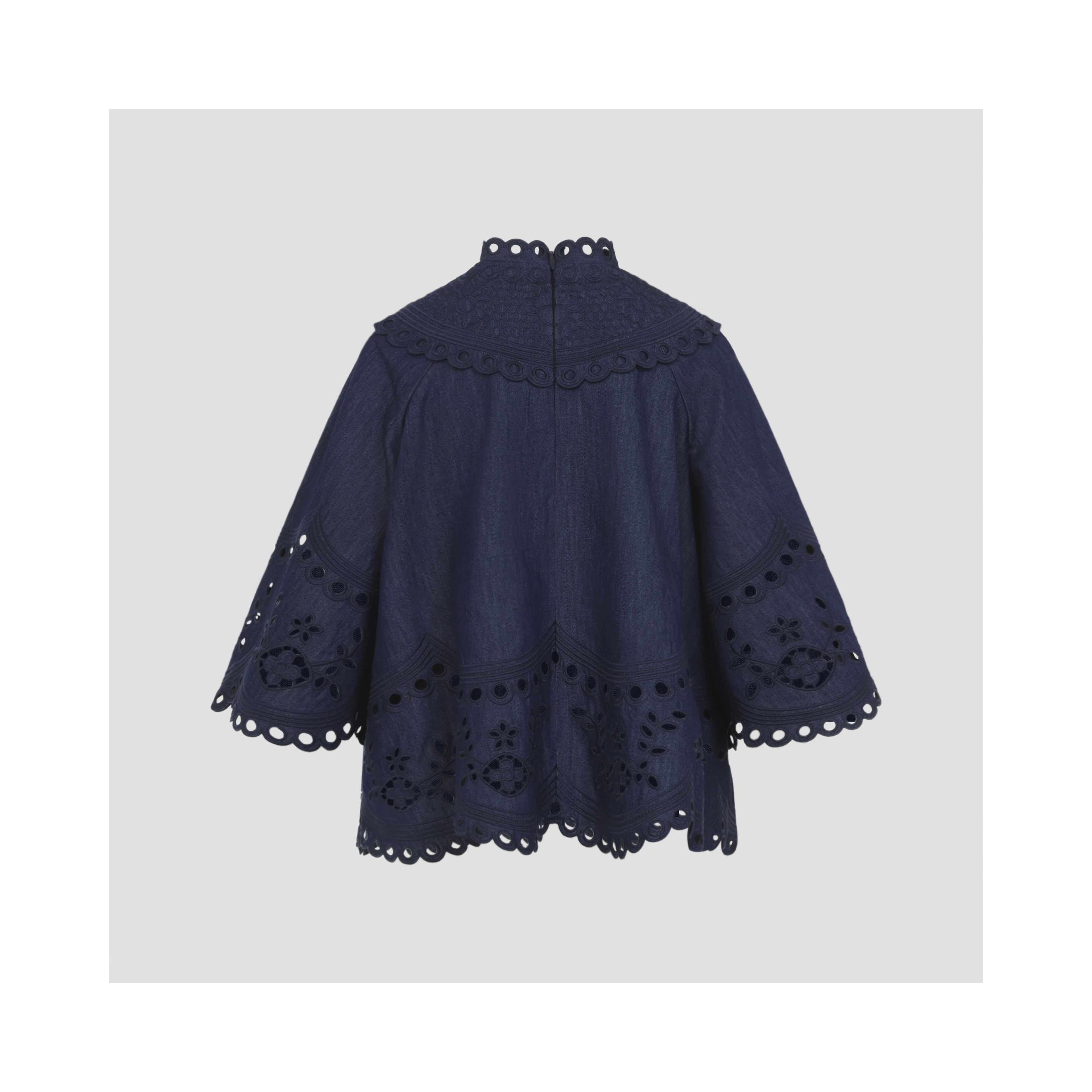 Zimmermann Mahon Broderie Denim Top