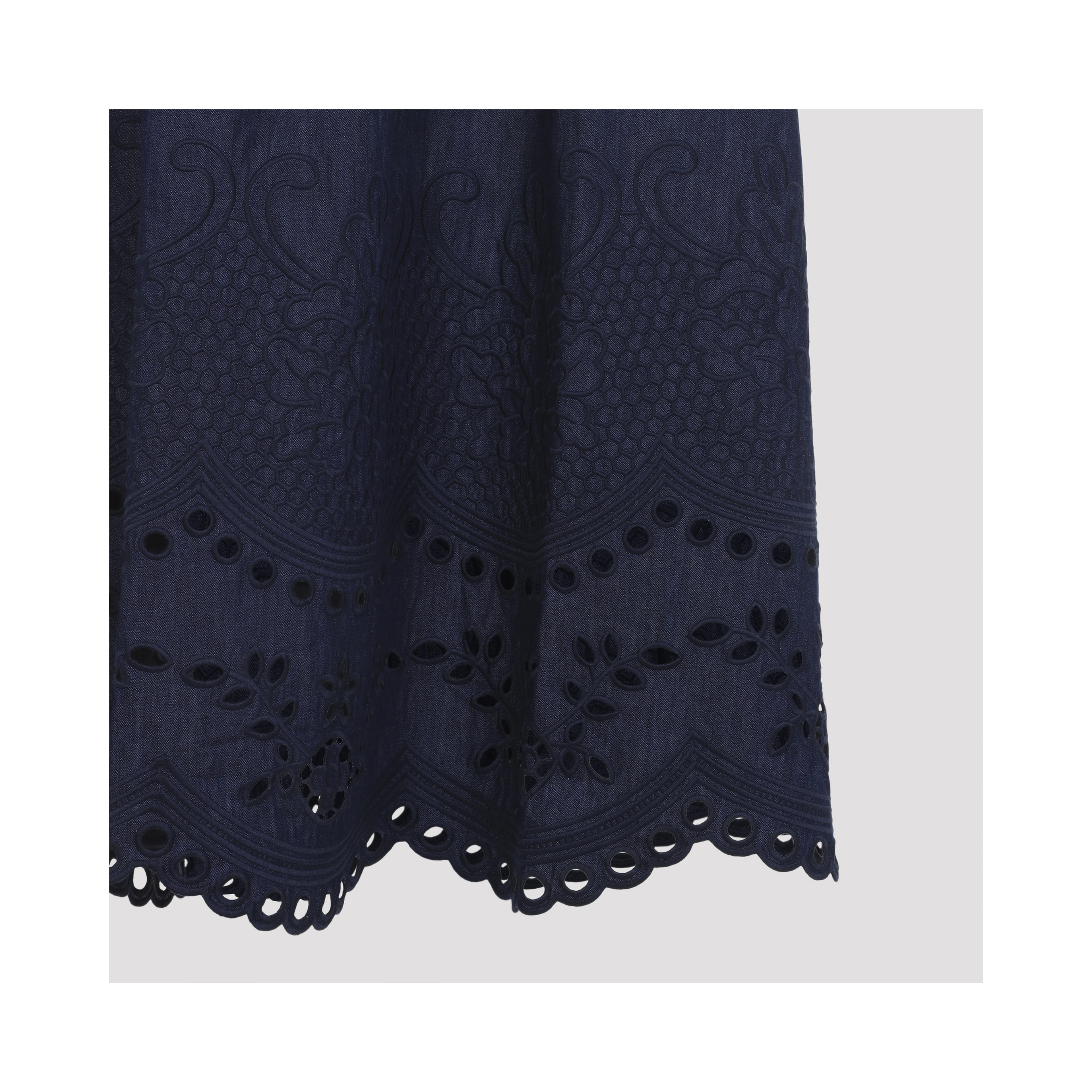 Zimmerman Mahon Broderie Denim Midi Dress