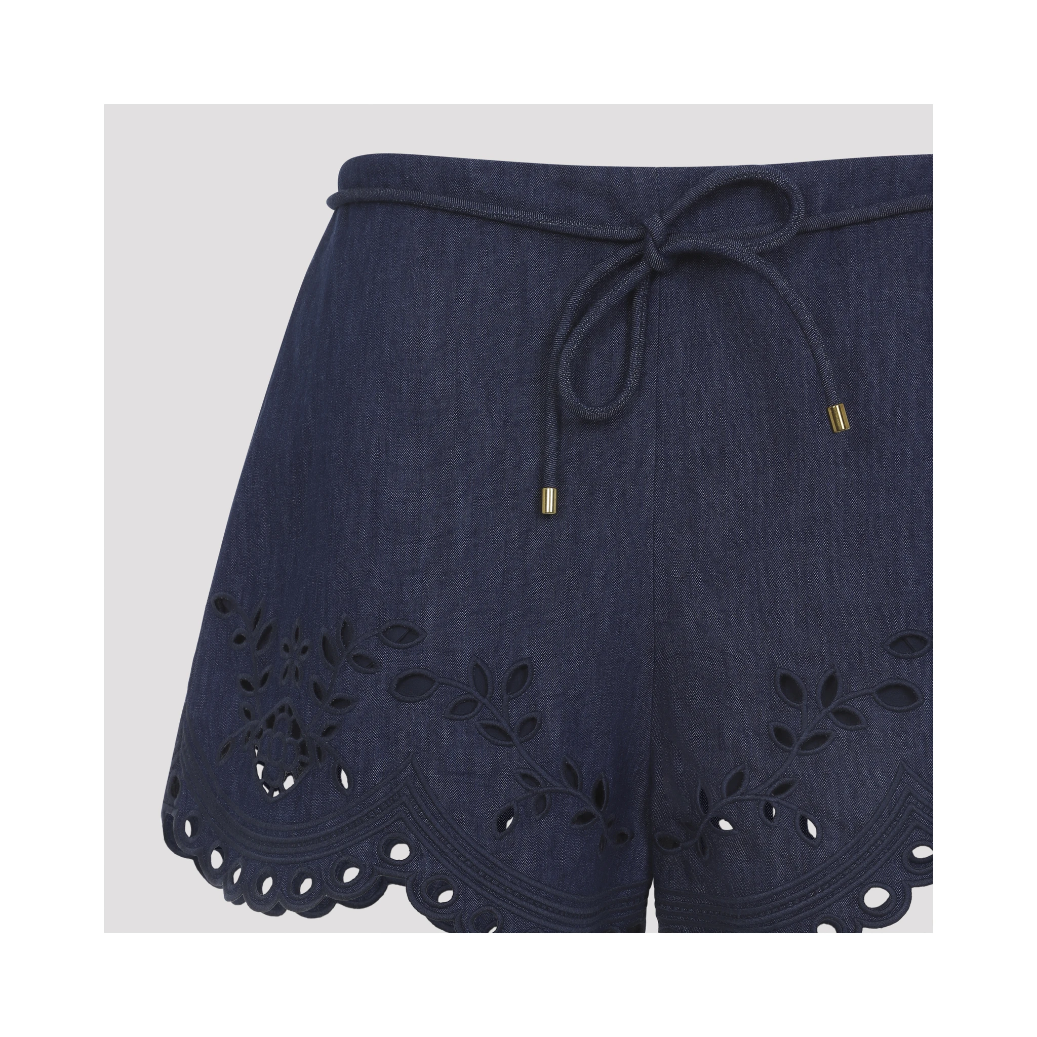 Zimmermann Mahon Broderie Denim Short