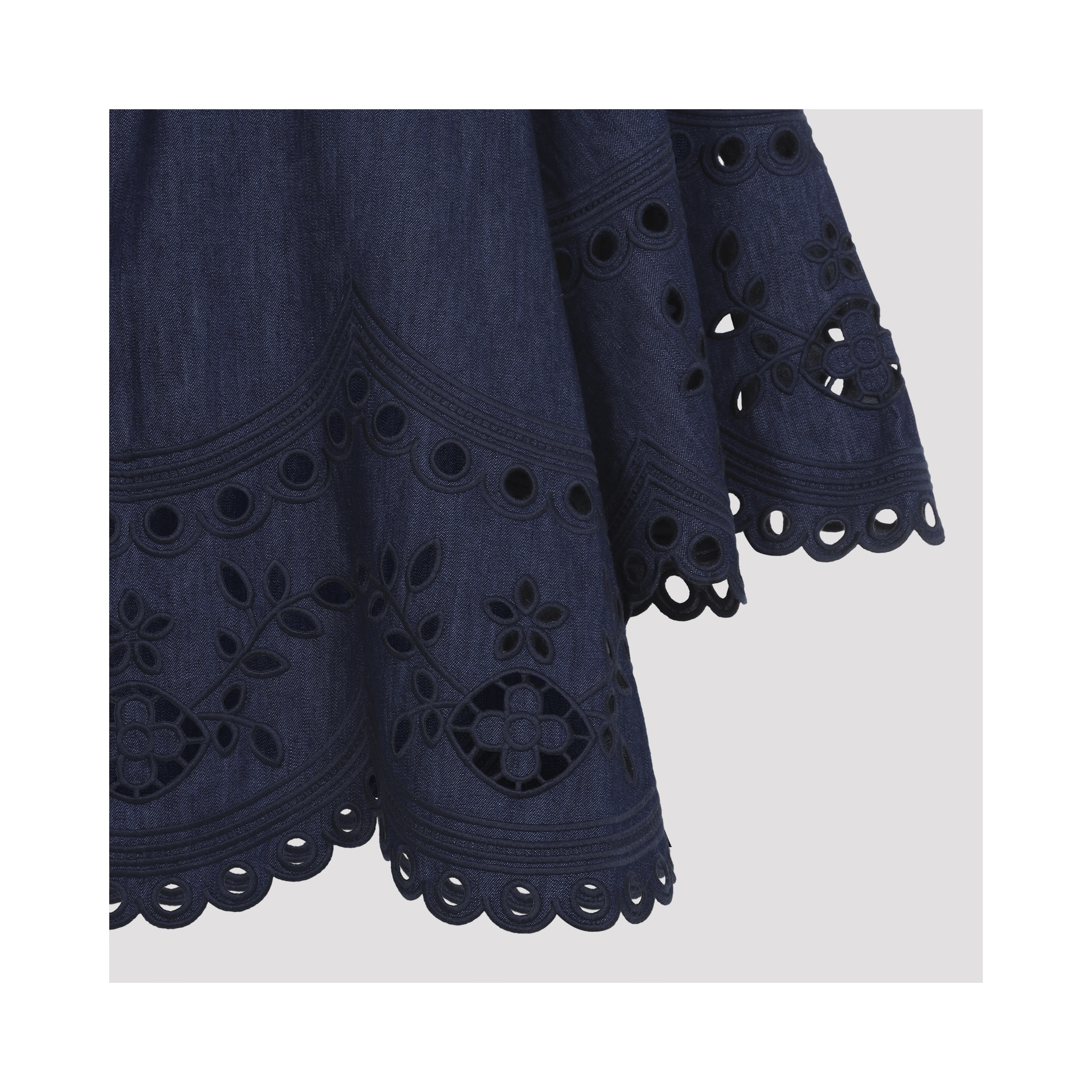 Zimmermann Mahon Broderie Denim Top