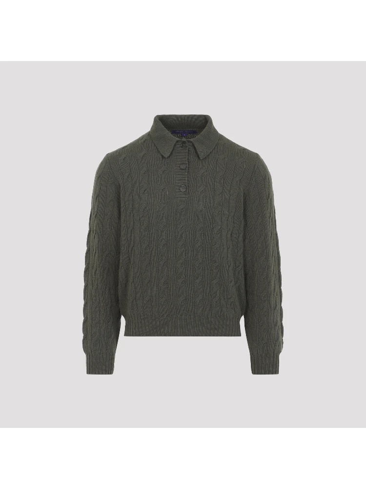 Ralph Laurent Collection Cable-knit polo Sweater