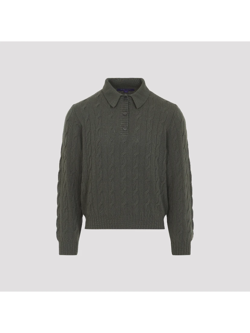 Ralph Laurent Collection Cable-knit polo Sweater