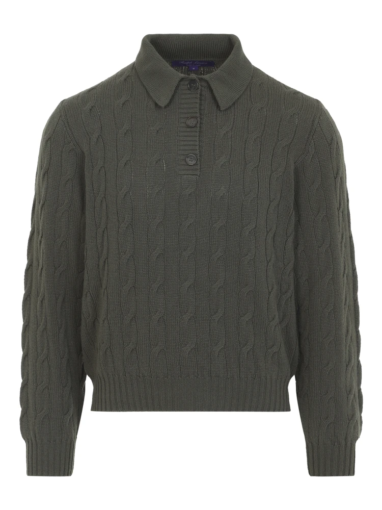 Ralph Laurent Collection Cable-knit polo Sweater alternative