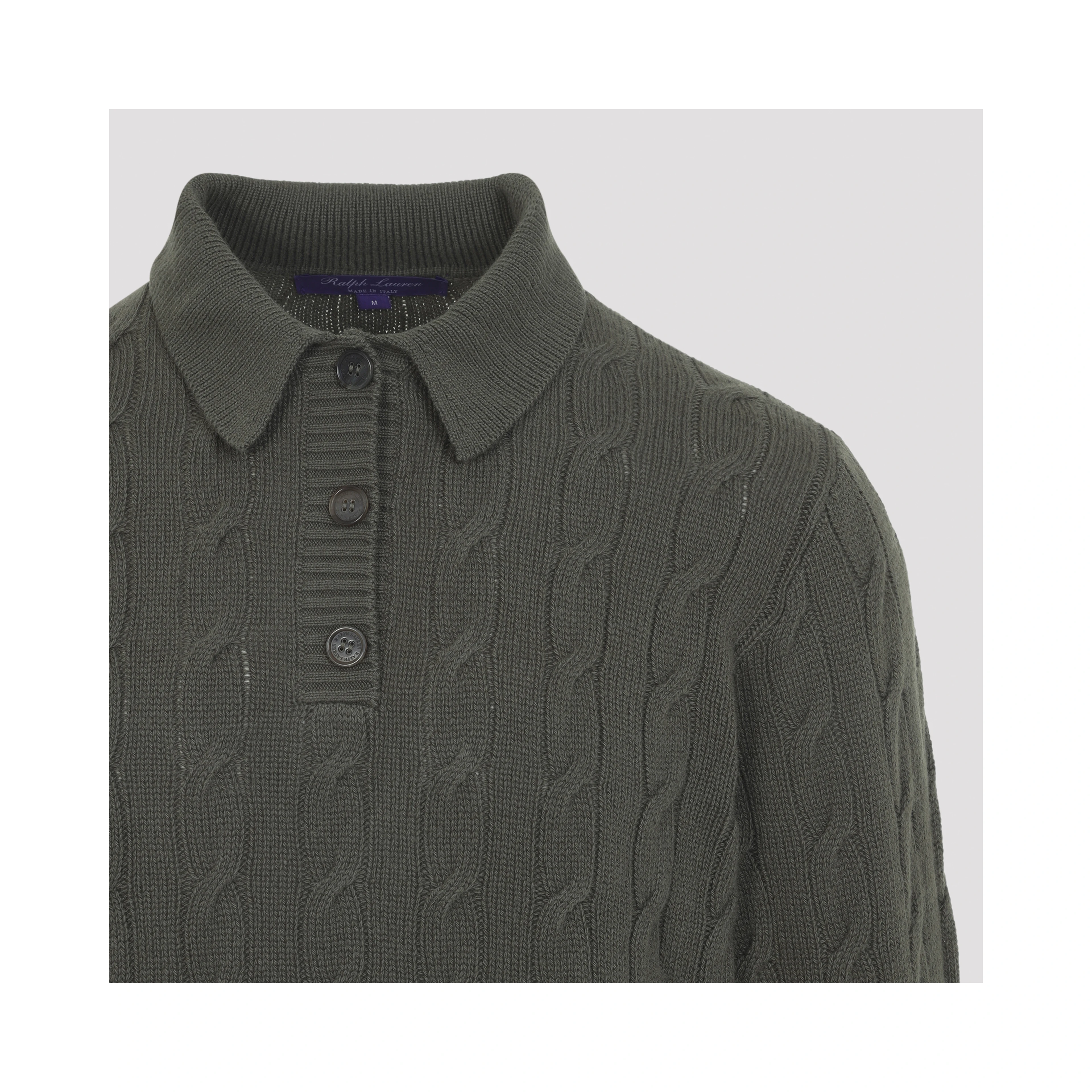Ralph Laurent Collection Cable-knit polo Sweater