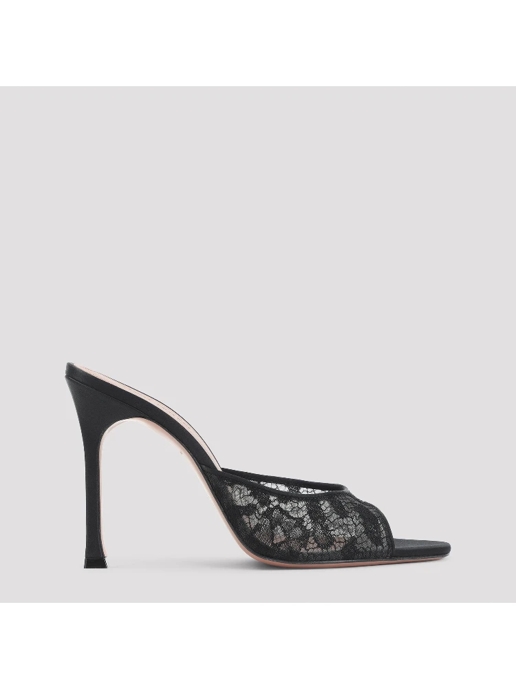 Amina Muaddi Alexa Lace Slipper