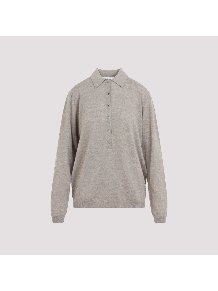 The Frankie Shop Tala Knit V-Neck Polo