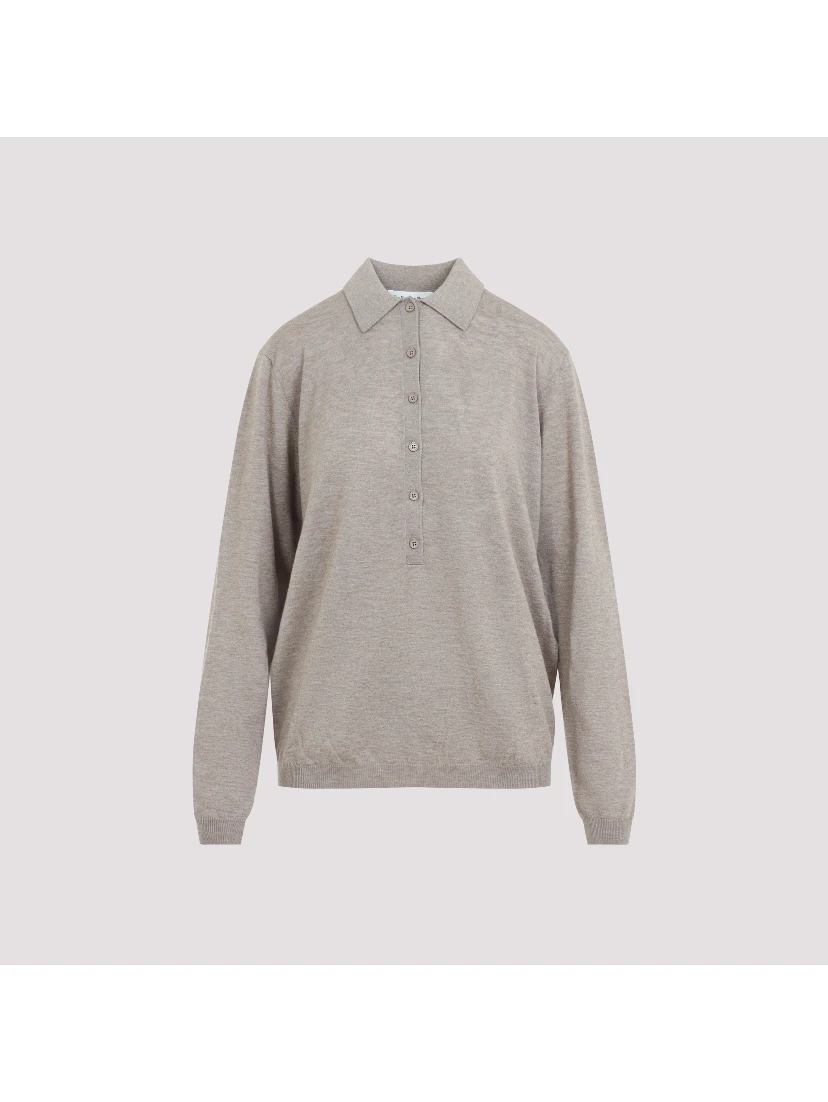 The Frankie Shop Tala Knit V-Neck Polo