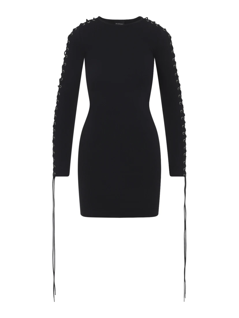 Balenciaga Lace-Up Mini Dress