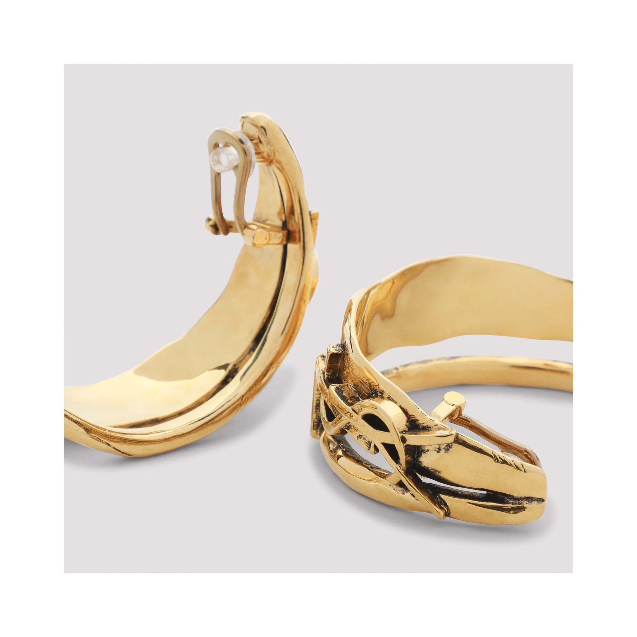 Saint Laurent Creole Charm Cassandre Earrings