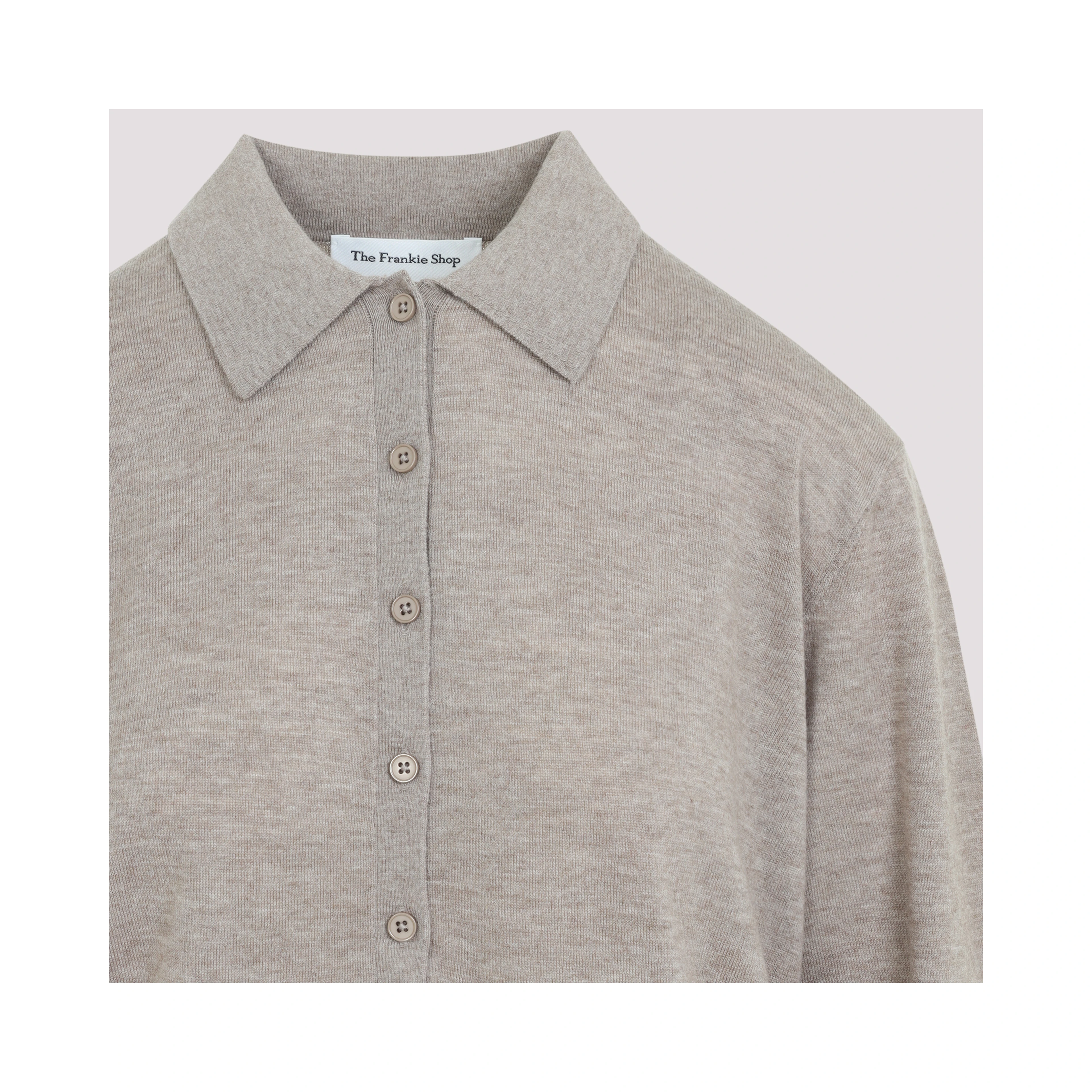 The Frankie Shop Tala Knit V-Neck Polo
