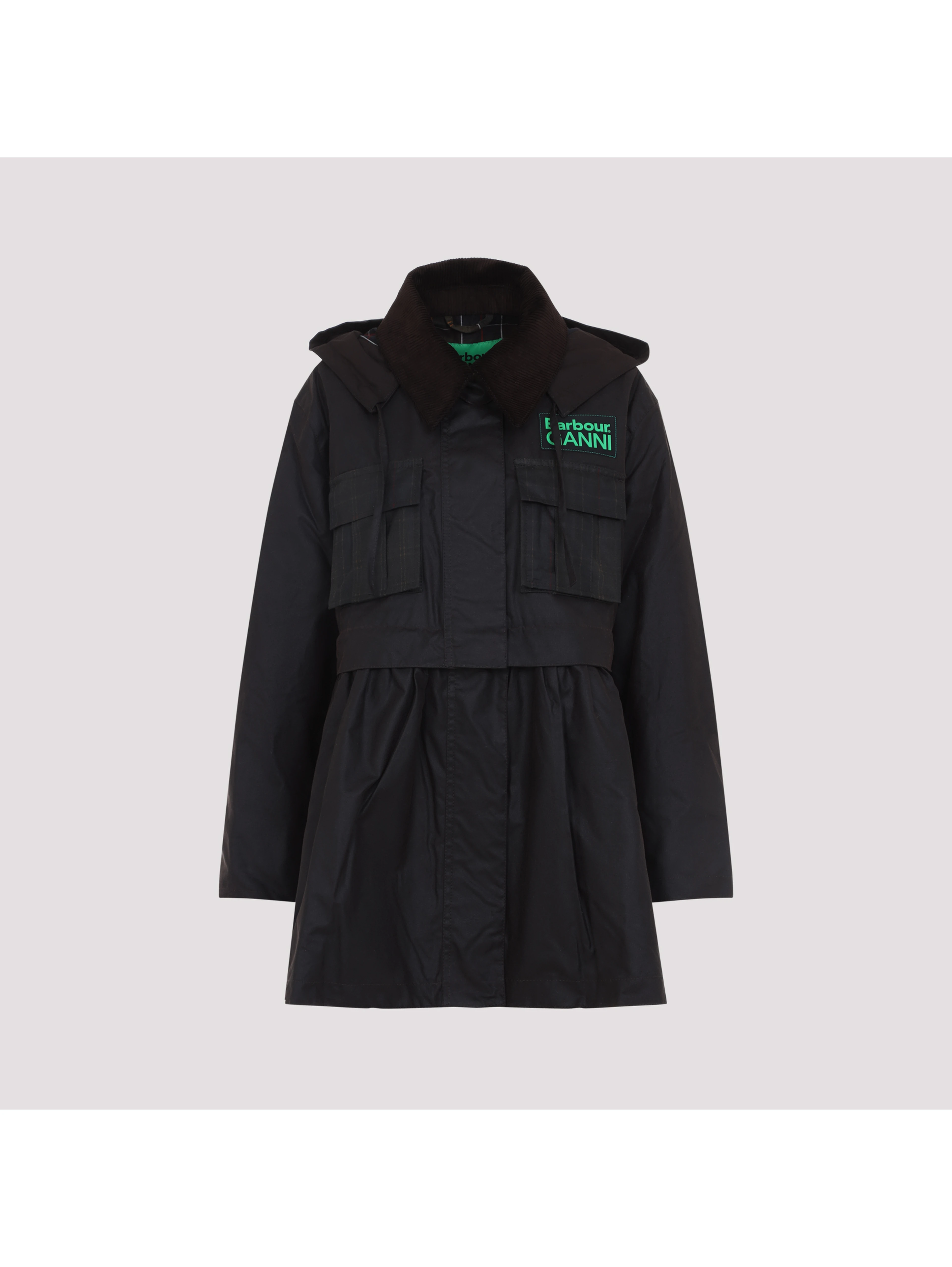 Barbour x Ganni Peplum Wax Jacket