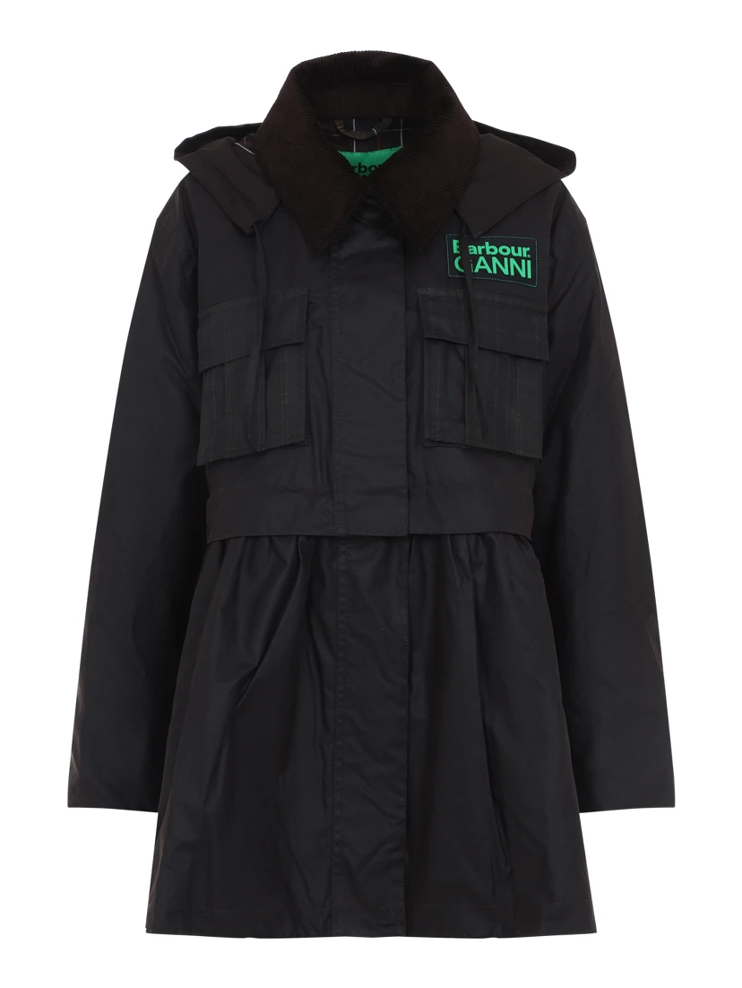 Barbour x Ganni Peplum Wax Jacket
