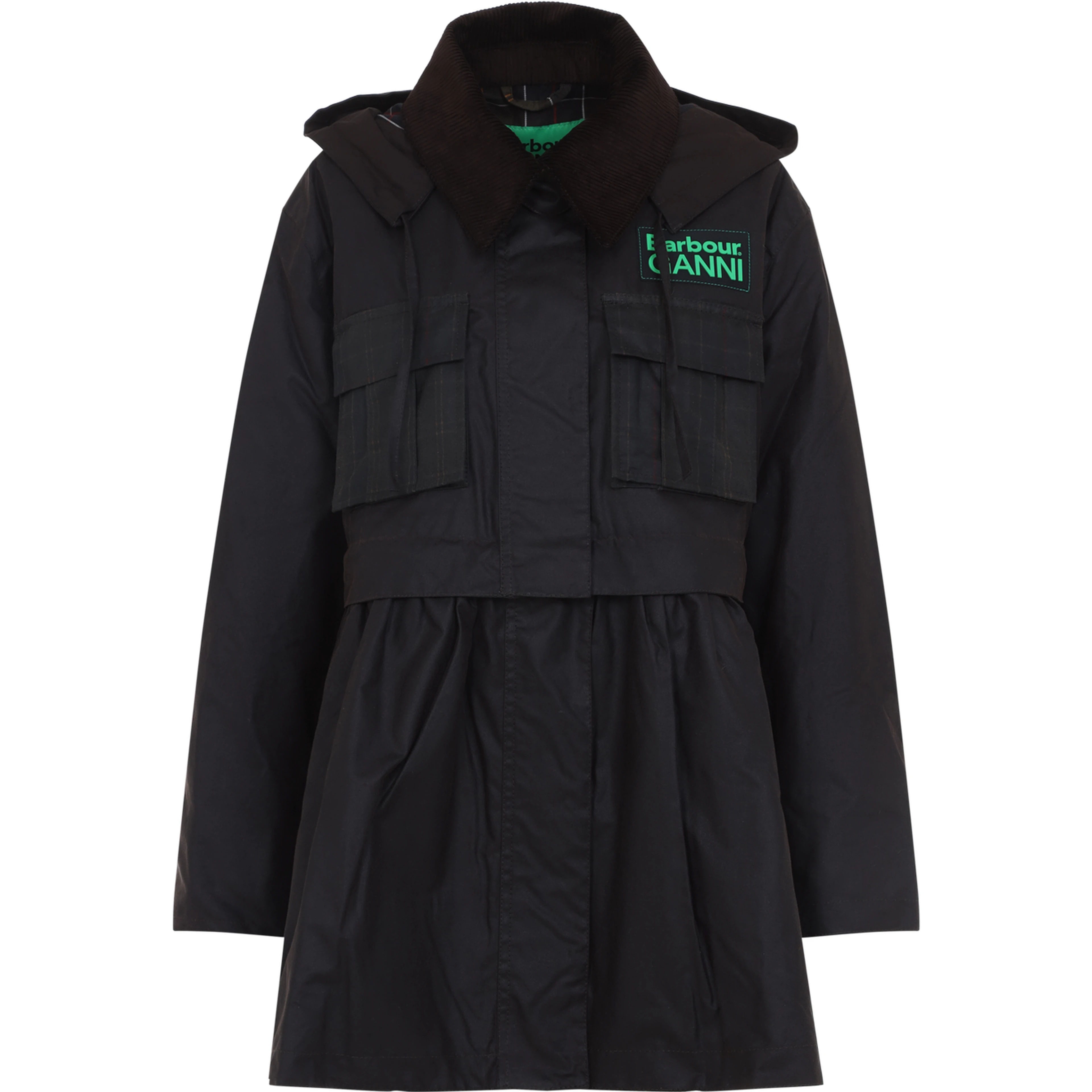 Barbour x Ganni Peplum Wax Jacket