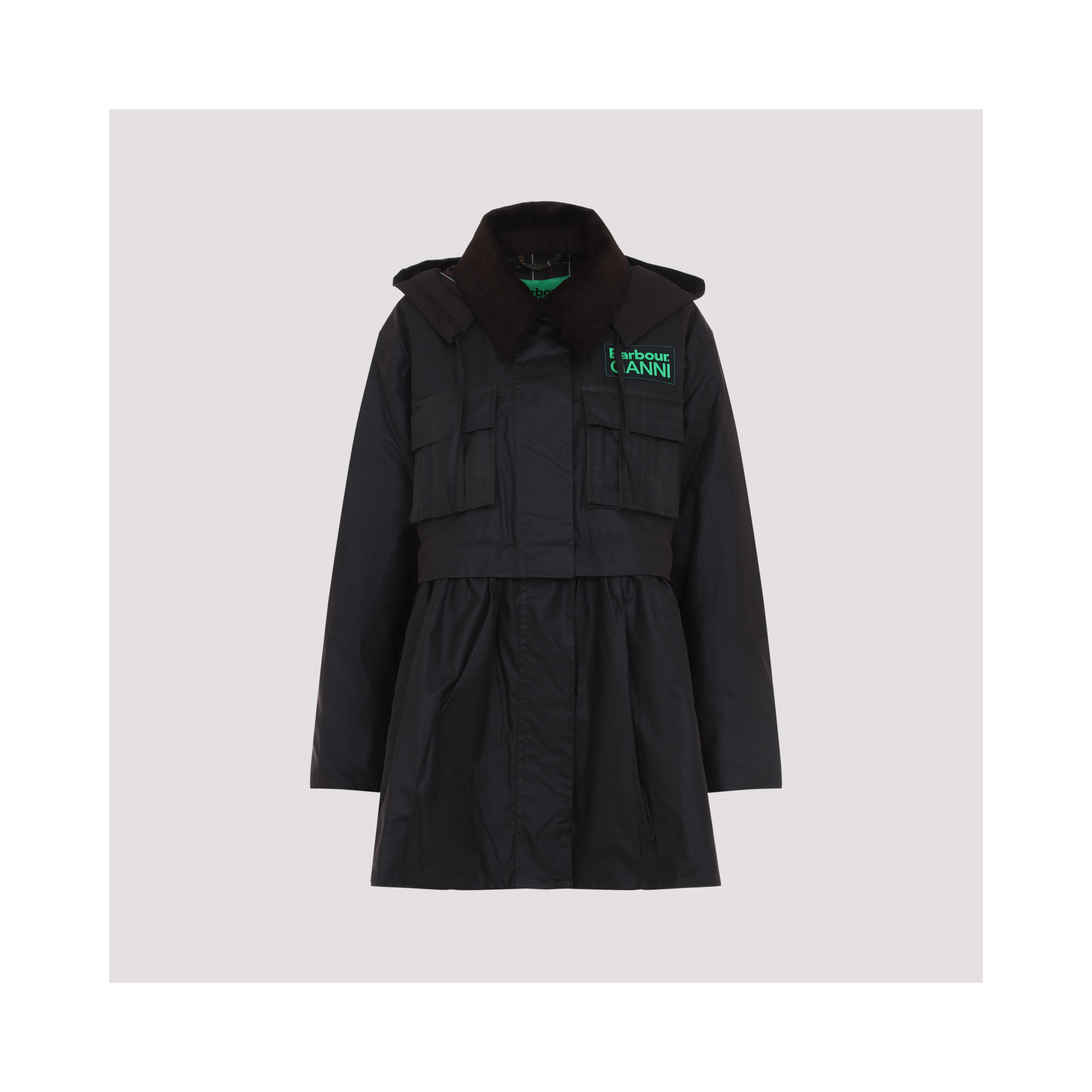 Barbour x Ganni Peplum Wax Jacket
