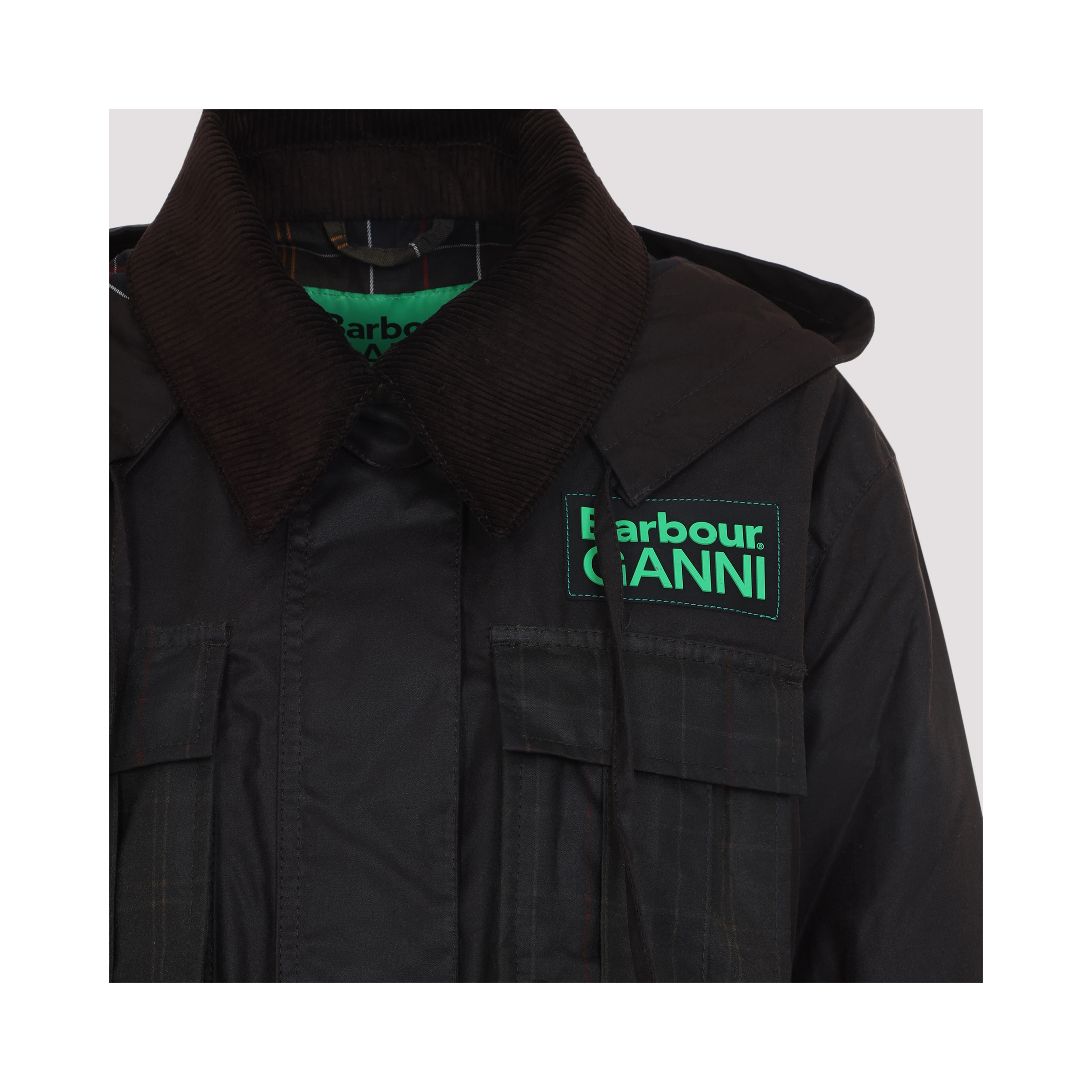 Barbour x Ganni Peplum Wax Jacket