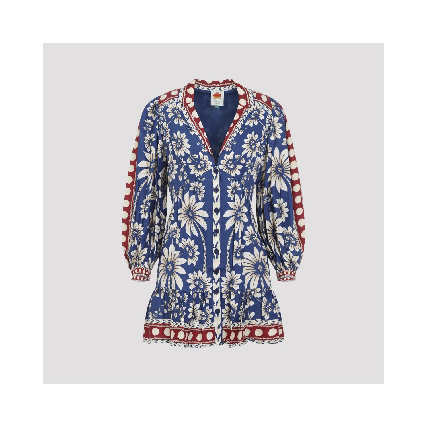 Farm Rio Luna Blue Mini Dress