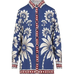Farm Rio Luna Blue Shirt