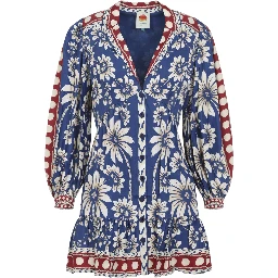 Farm Rio Luna Blue Mini Dress