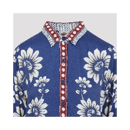 Farm Rio Luna Blue Shirt