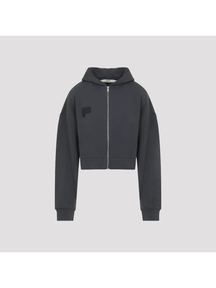 Pangaia Cropped Zip Up Hoodie