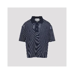 Ami Striped Boxy Fit Polo