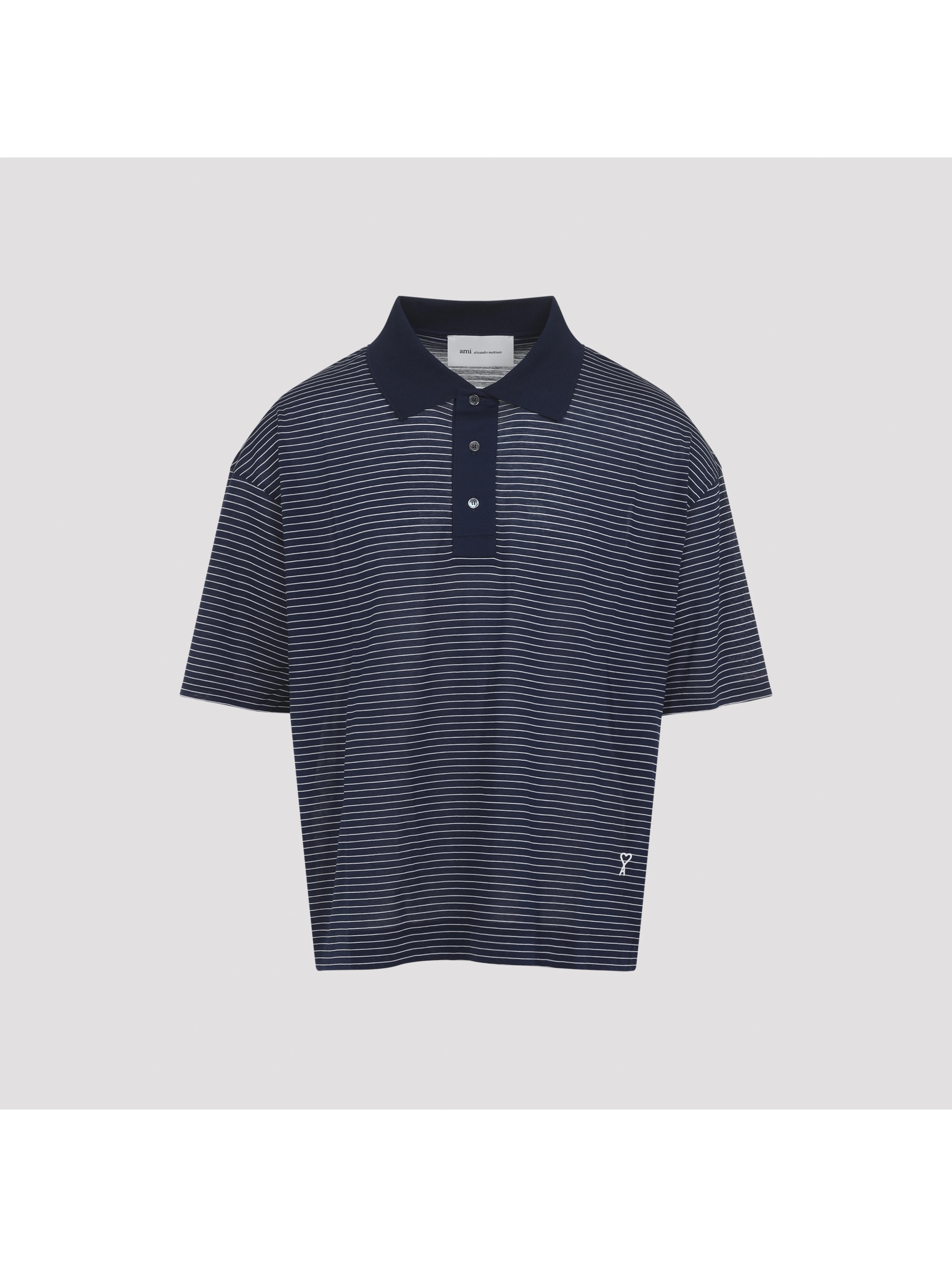 Ami Striped Boxy Fit Polo