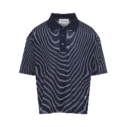 Ami Striped Boxy Fit Polo