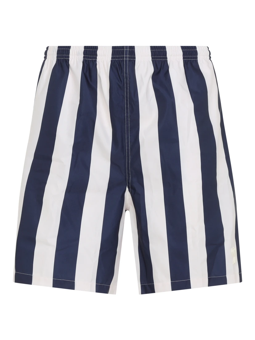 Ami Long Stripes Swim Shorts