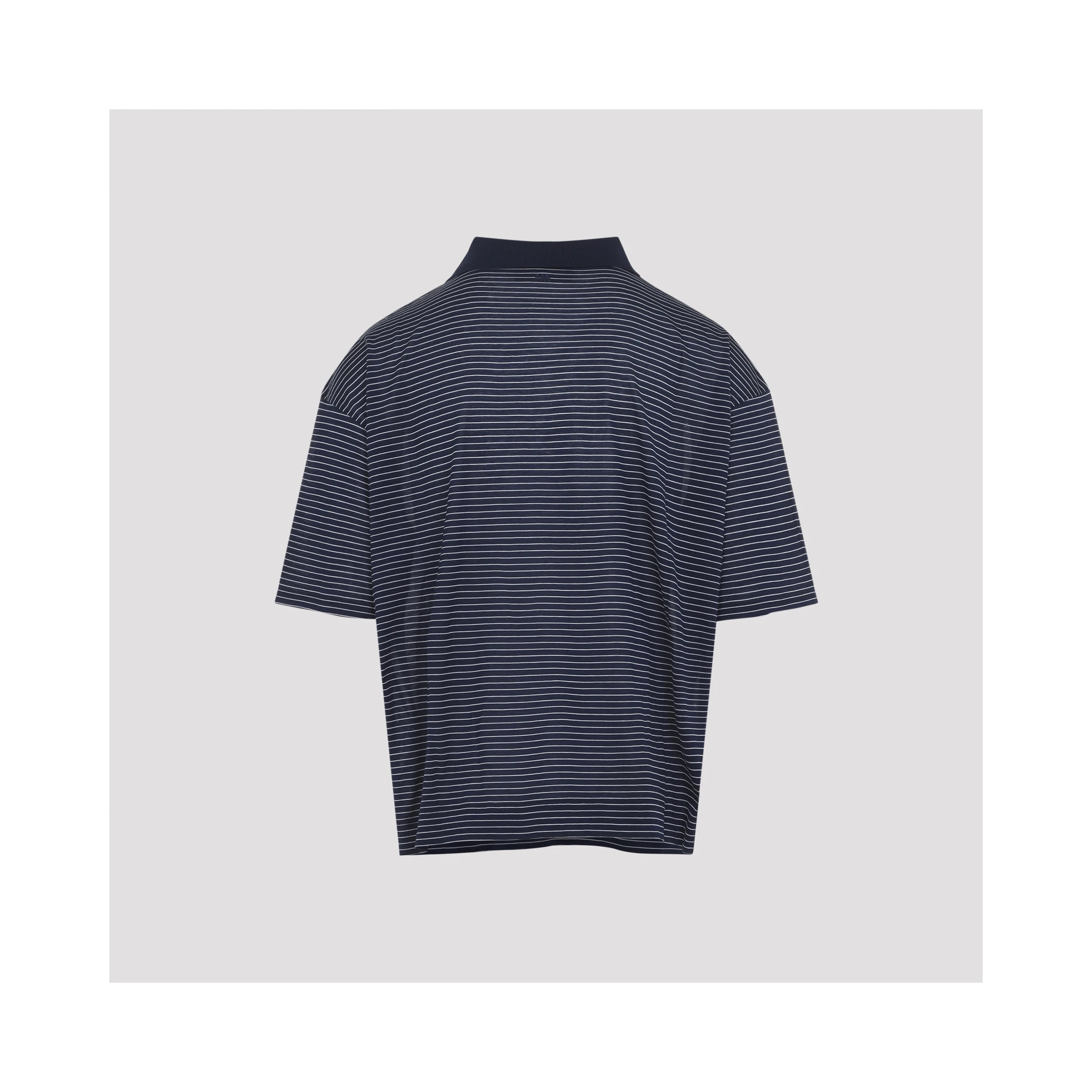 Ami Striped Boxy Fit Polo