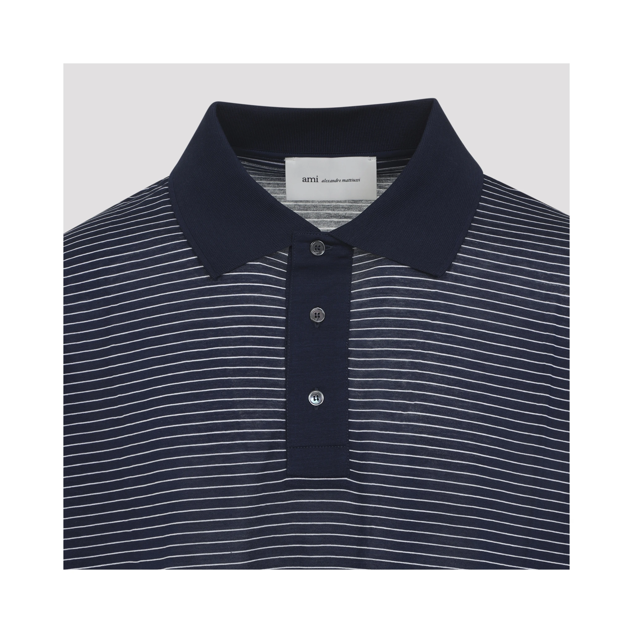 Ami Striped Boxy Fit Polo