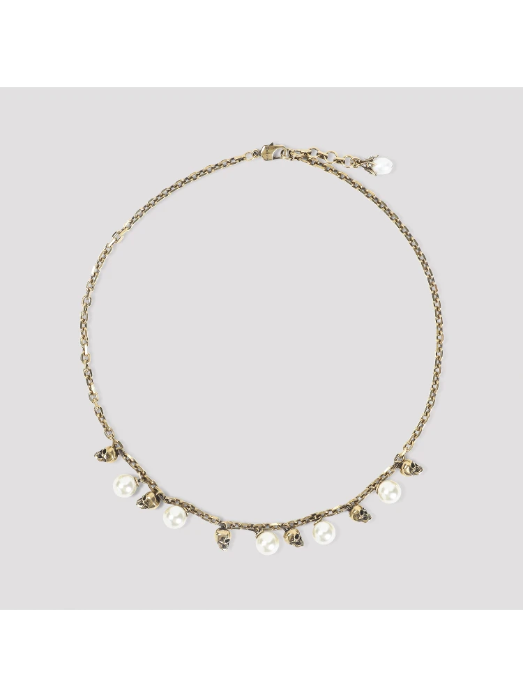 Alexander McQueen Pearly Skull Necklace
