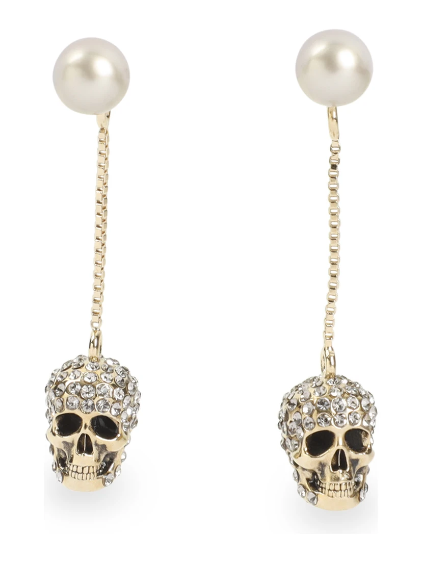 Alexander McQueen Pave Skull Earrings
