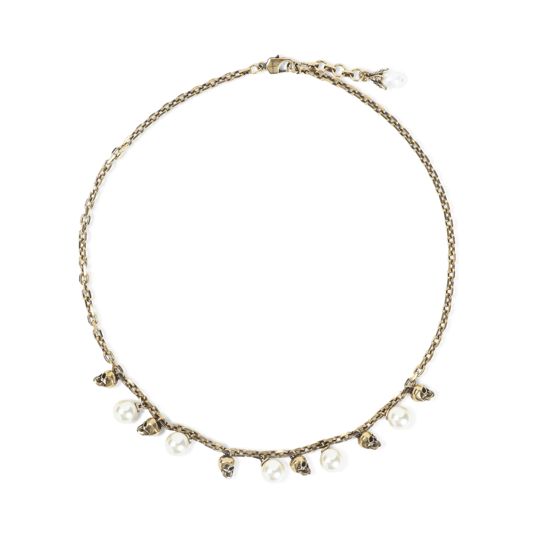 Alexander McQueen Pearly Skull Necklace