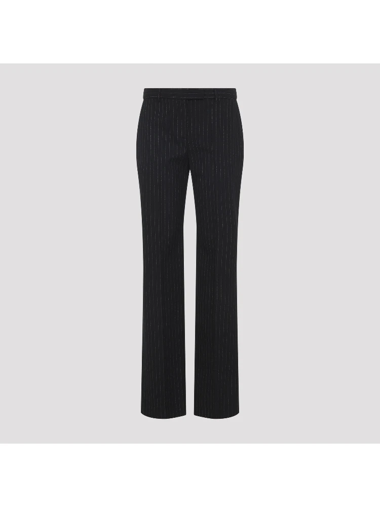 Alexander McQueen Pinstripe Lurex Pants
