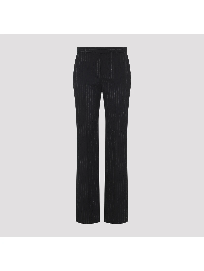 Alexander McQueen Pinstripe Lurex Pants
