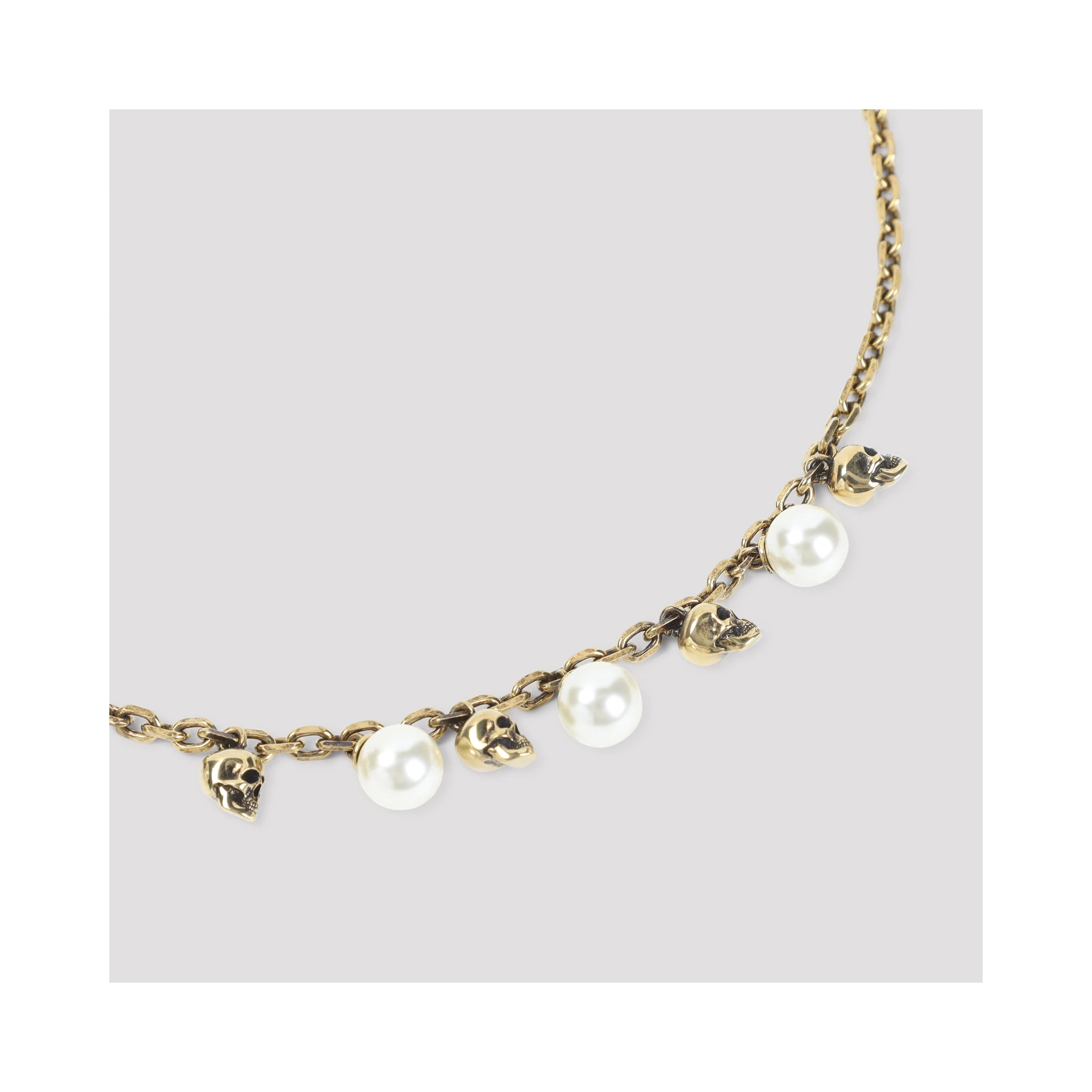 Alexander McQueen Pearly Skull Necklace