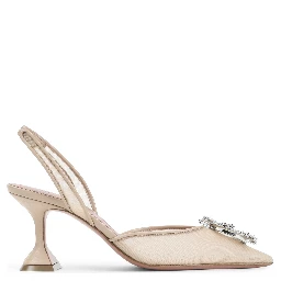 Amina Muaddi Begum Mesh 70 Sling Mules
