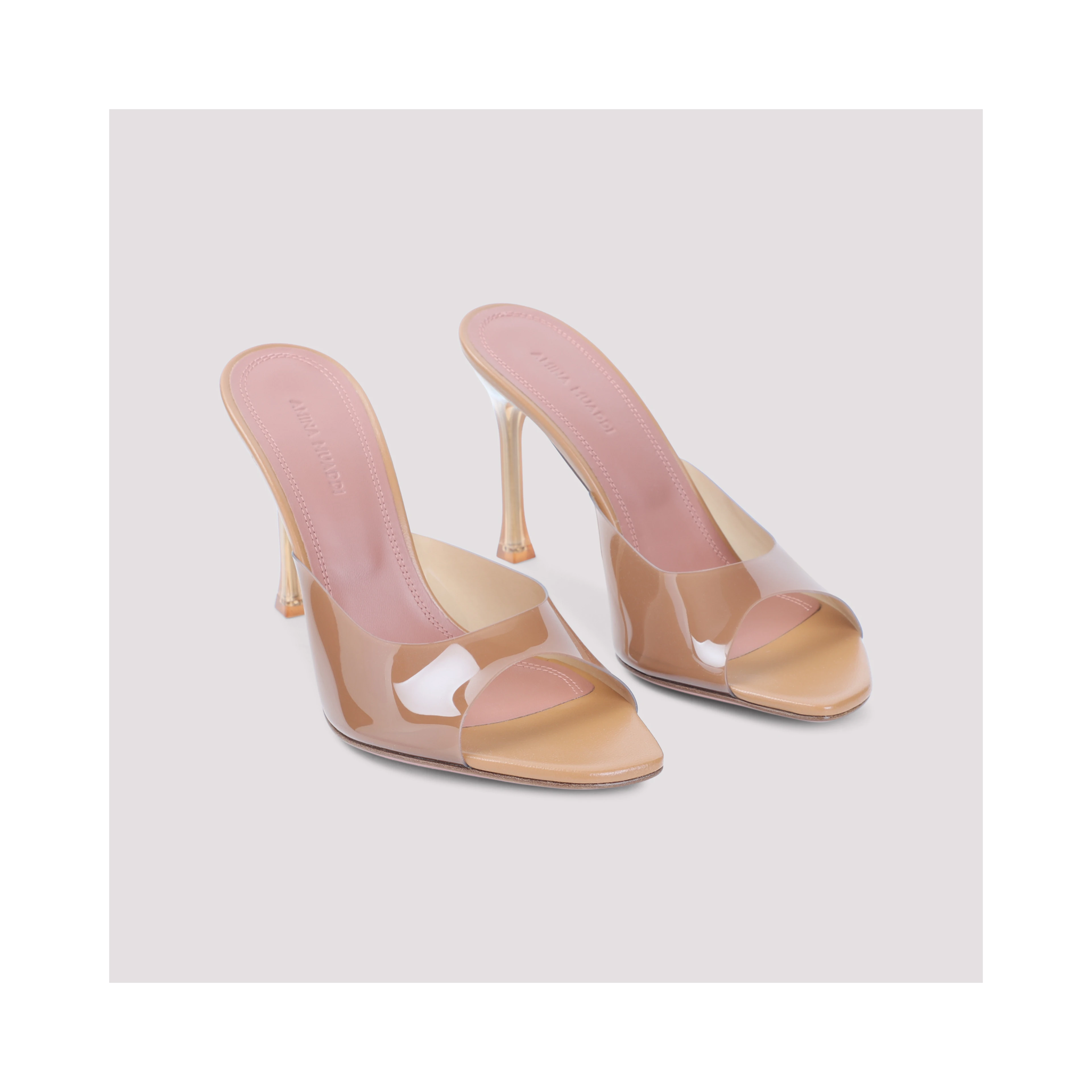 Amina Muaddi Alexa Glass 95 Slippers
