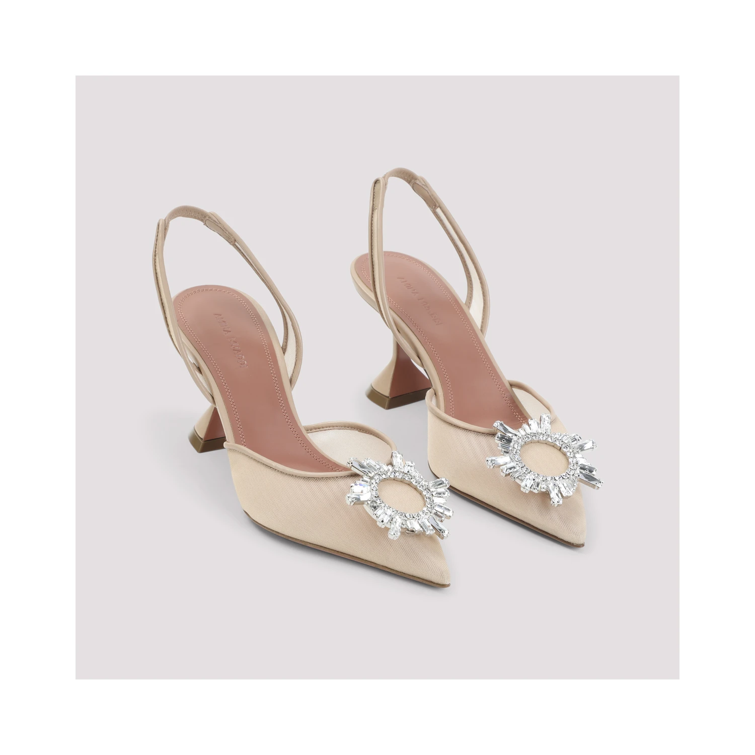 Amina Muaddi Begum Mesh 70 Sling Mules