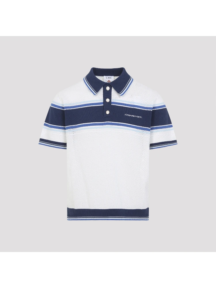 Casablanca Mesh Stripe Polo