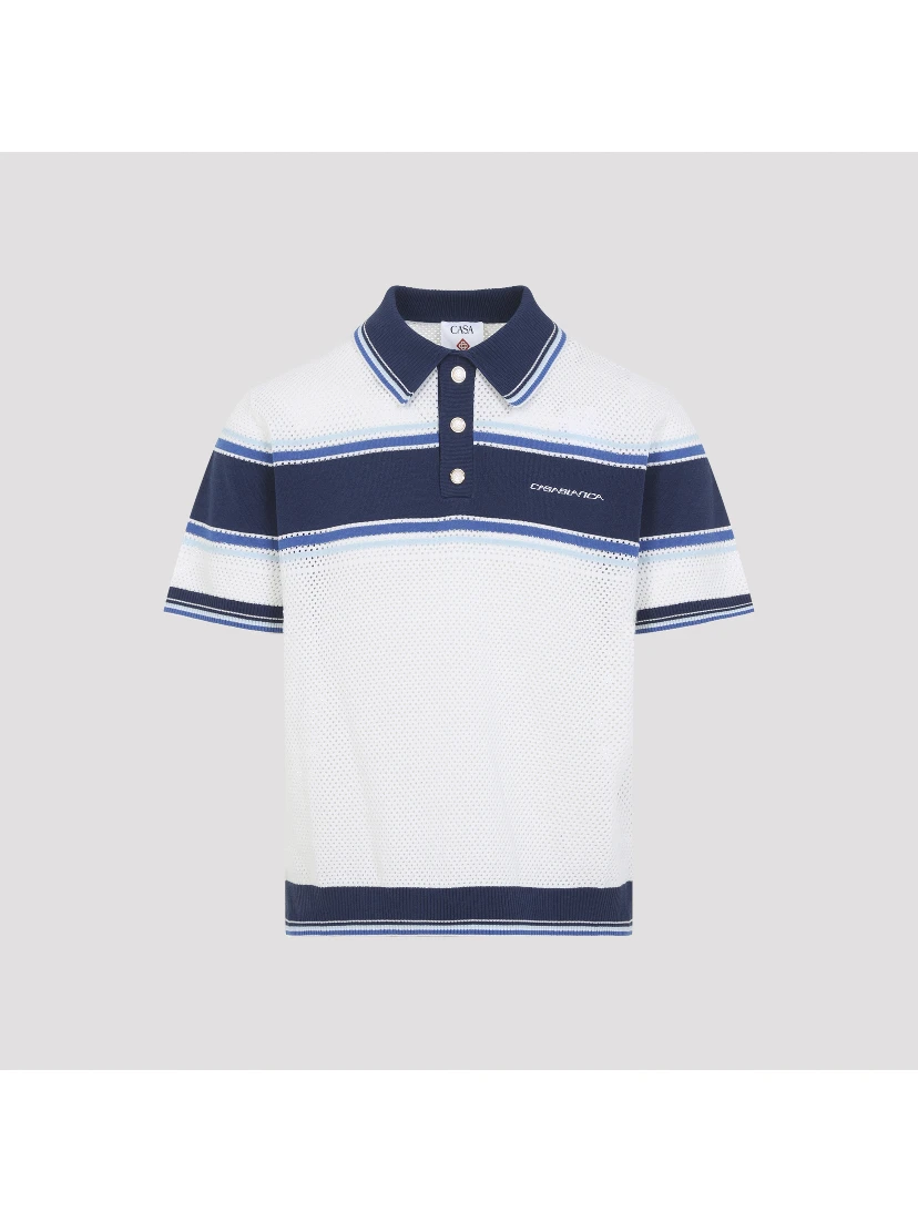 Casablanca Mesh Stripe Polo
