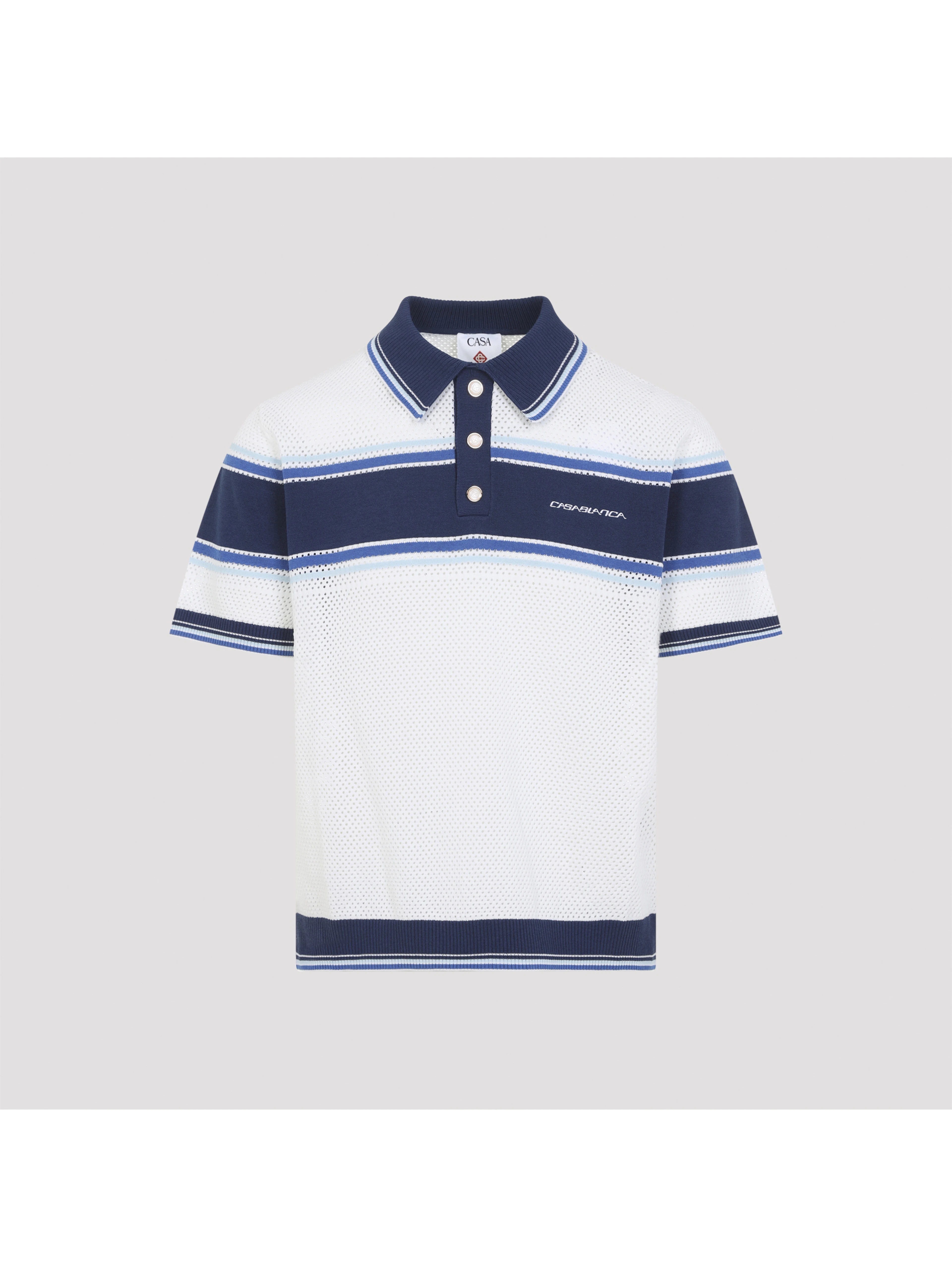 Casablanca Mesh Stripe Polo