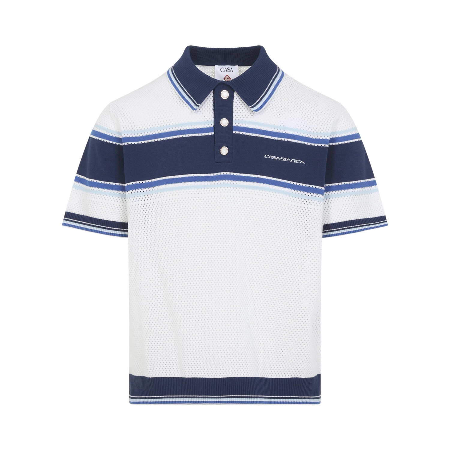 Casablanca Mesh Stripe Polo