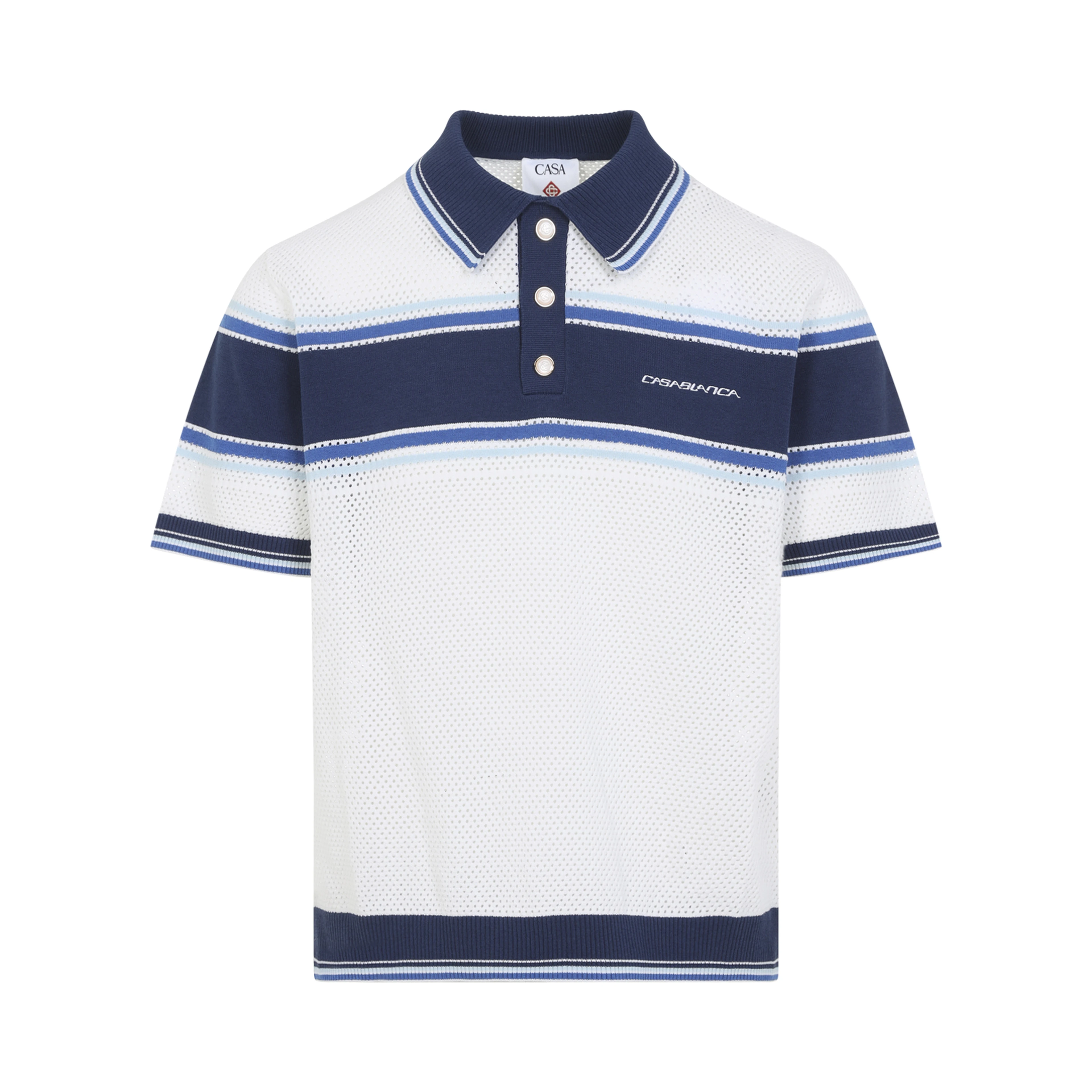Casablanca Mesh Stripe Polo