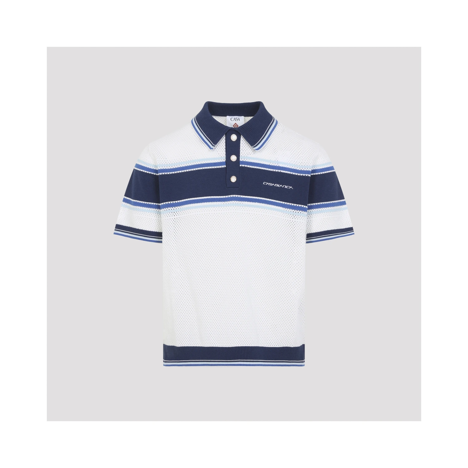 Casablanca Mesh Stripe Polo