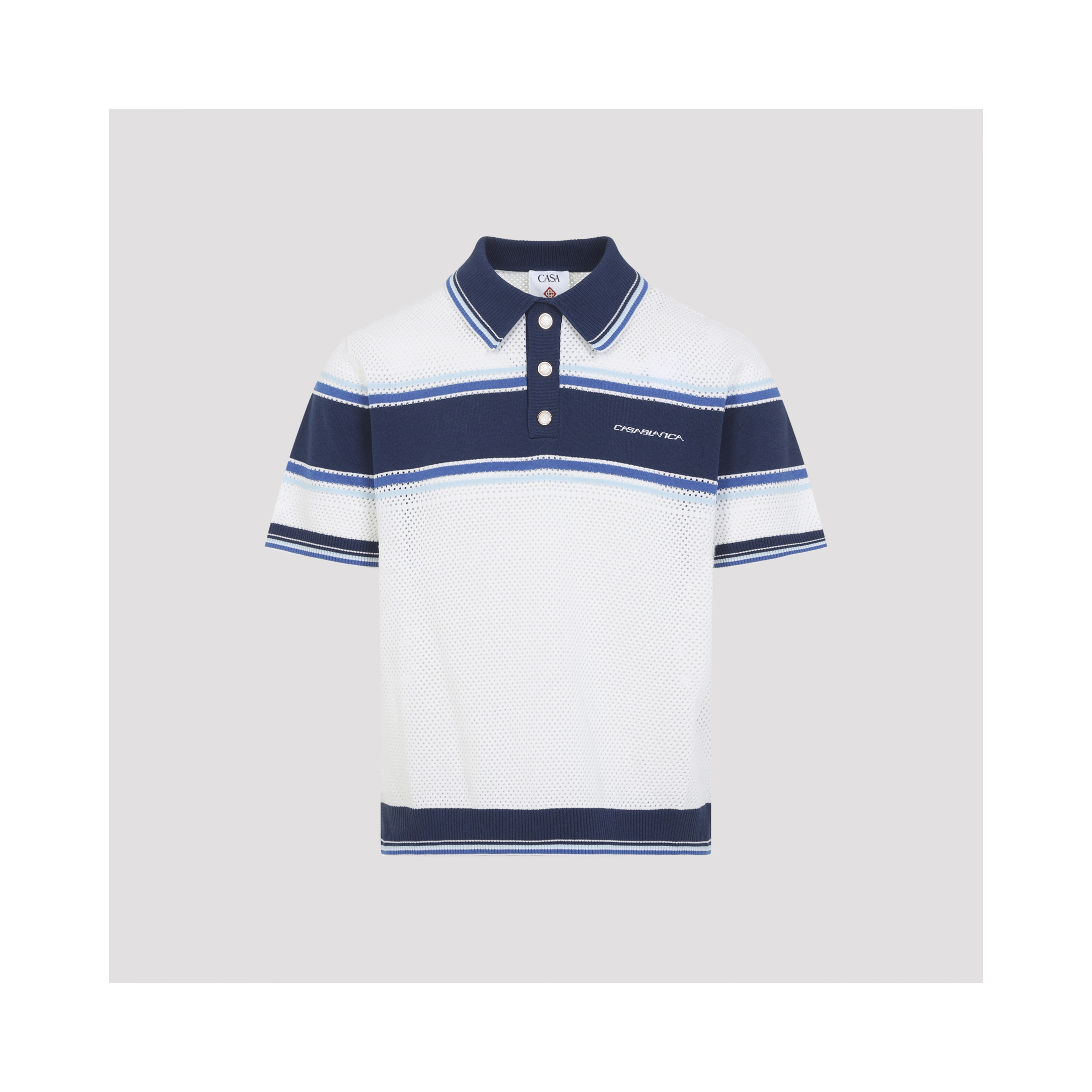 Casablanca Mesh Stripe Polo